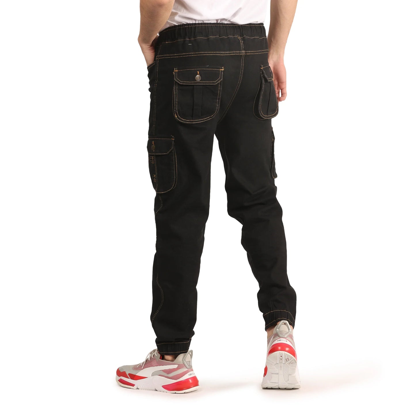 Abfy Zoo Men Regular Fit Black Denim Jeans Jogger - Style Code "KGDJGR-401006