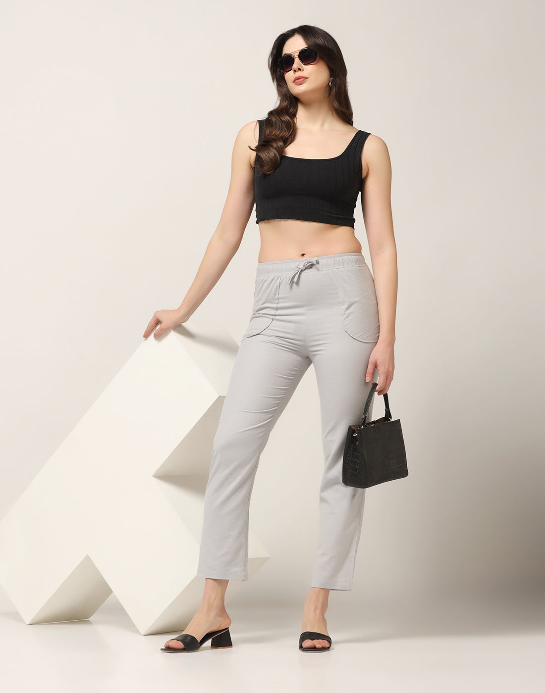 Kagad Womens Mid Rise Straight Fit Latte Cotton Trouser - Style Code "KGDTR-404030