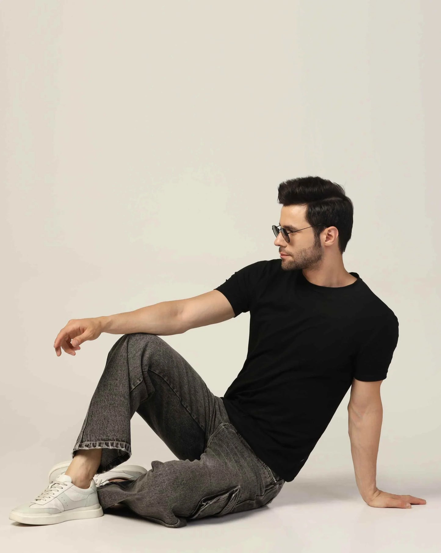 Kagad Mens Loose Fit Wide Leg Rusty Grey Cargo Jeans - Style Code "KGDCRG-403049