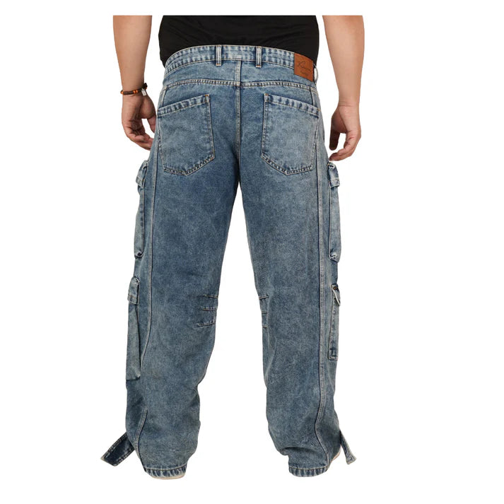Men's Plus Size Denim Cargo KGDCR-406094