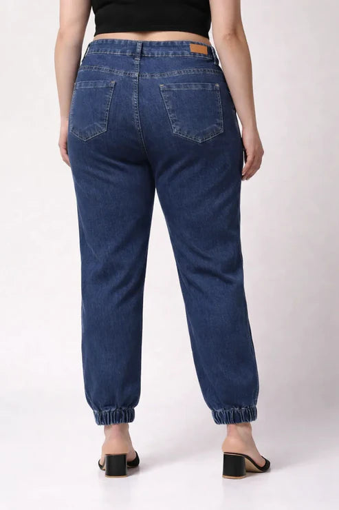 Kagad Womens High Rise Regular Fit Cut And Sew Mid Blue Denim Jeans - Style Code "KGDJNS-404013