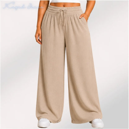 Womens elasticated High Rise waist loose straight fit Palazo Pajama KGDJNS-404058
