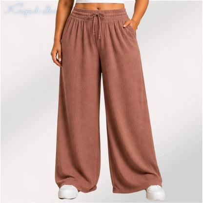 Womens elasticated High Rise waist loose straight fit Palazo Pajama KGDJNS-404062