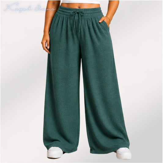 Womens elasticated High Rise waist loose straight fit Palazo Pajama KGDJNS-404065