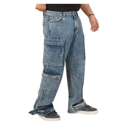 Men's Plus Size Denim Cargo KGDCR-406094