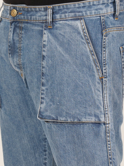 Men's Plus Size Denim Cargo KGDCR-406096