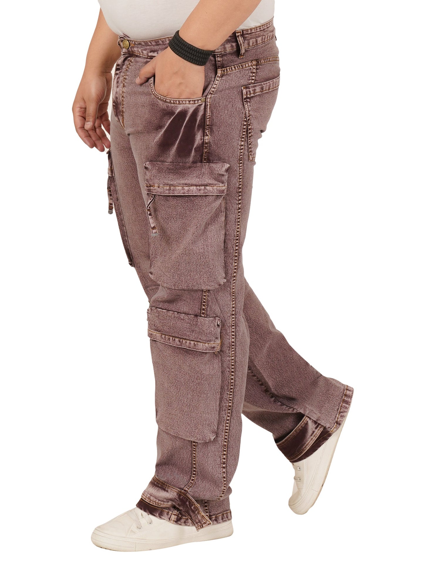 Men's Plus Size Denim Cargo KGDCR-406101