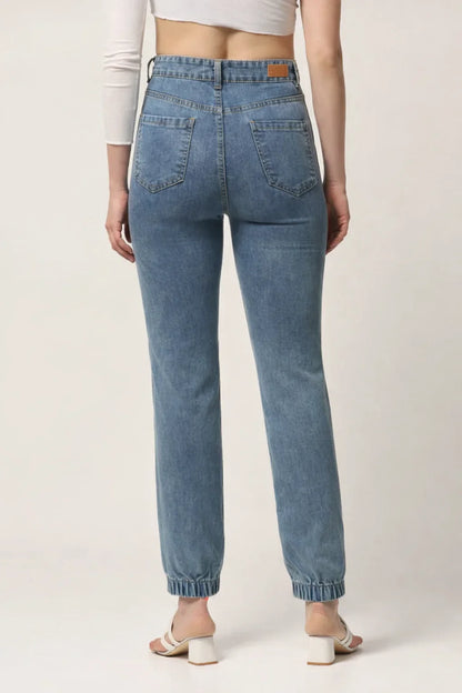 Kagad Womens High Rise Regular Fit Cut And Sew Light Blue Denim Jeans - Style Code "KGDJNS-404019