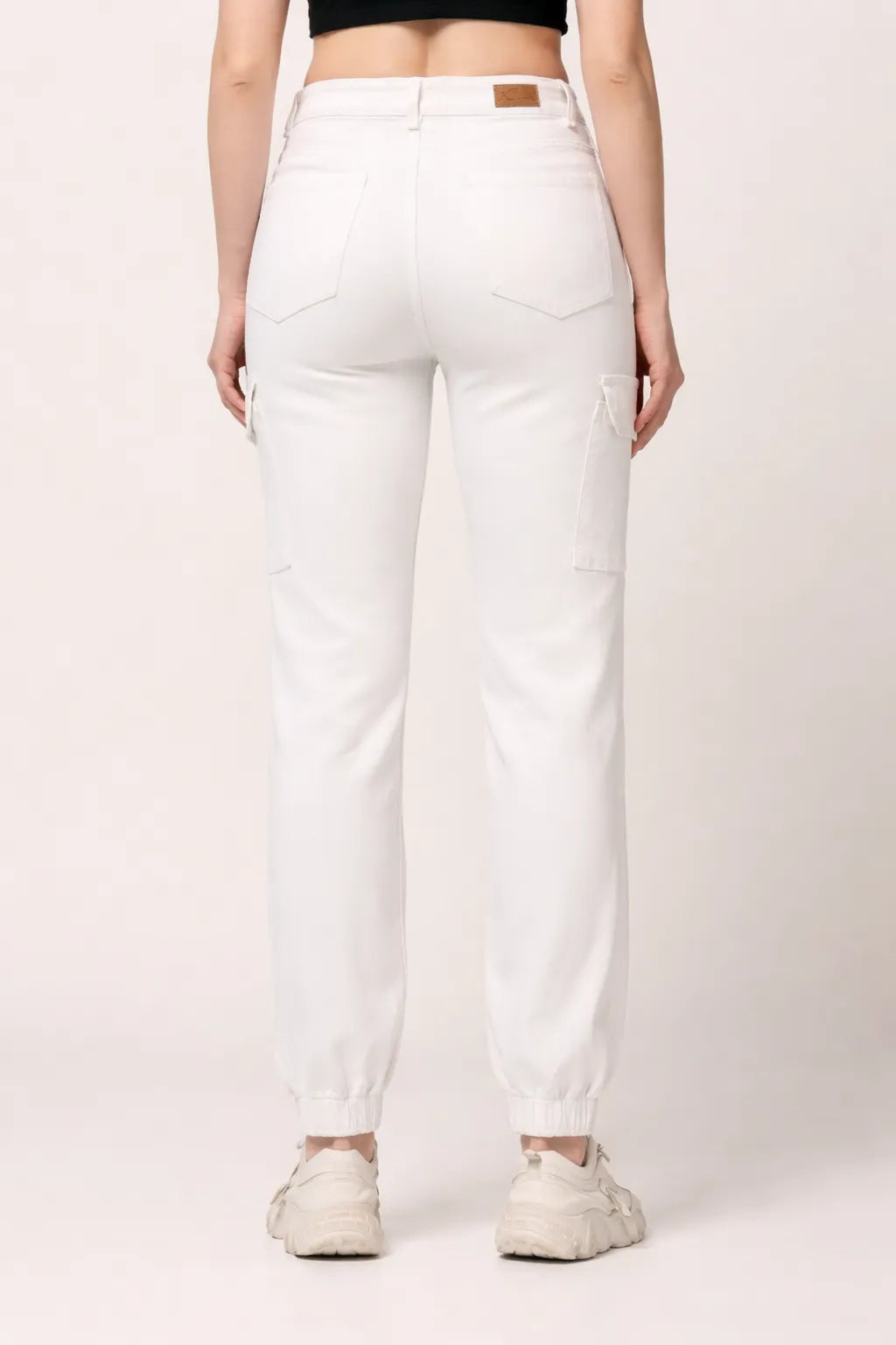 Abfy Zoo Womens High Rise Regular Fit White Denim Jeans Jogger - Style Code "KGDJGR-404005
