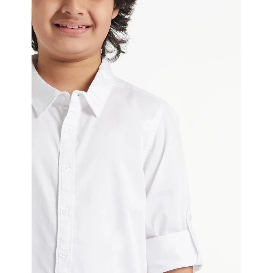 Kids Cotton Blend Classic White Shirt – Comfortable Casual & Formal Wear