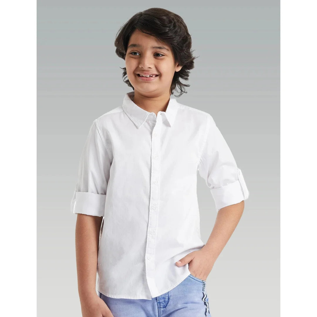 Kids Cotton Blend Classic White Shirt – Comfortable Casual & Formal Wear