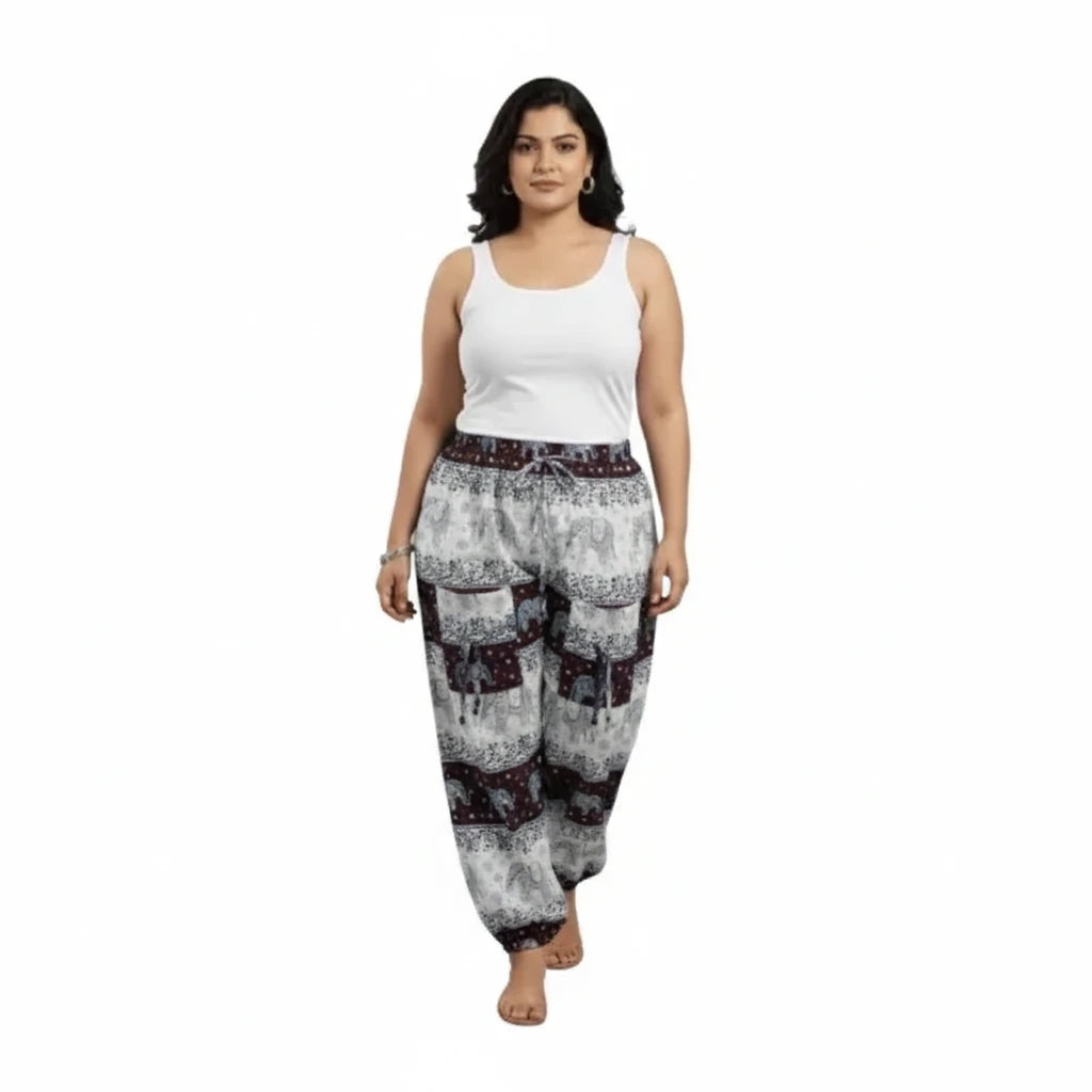 Women’s 100% Cotton Boho-Chic Harem Pants – Pack of 2