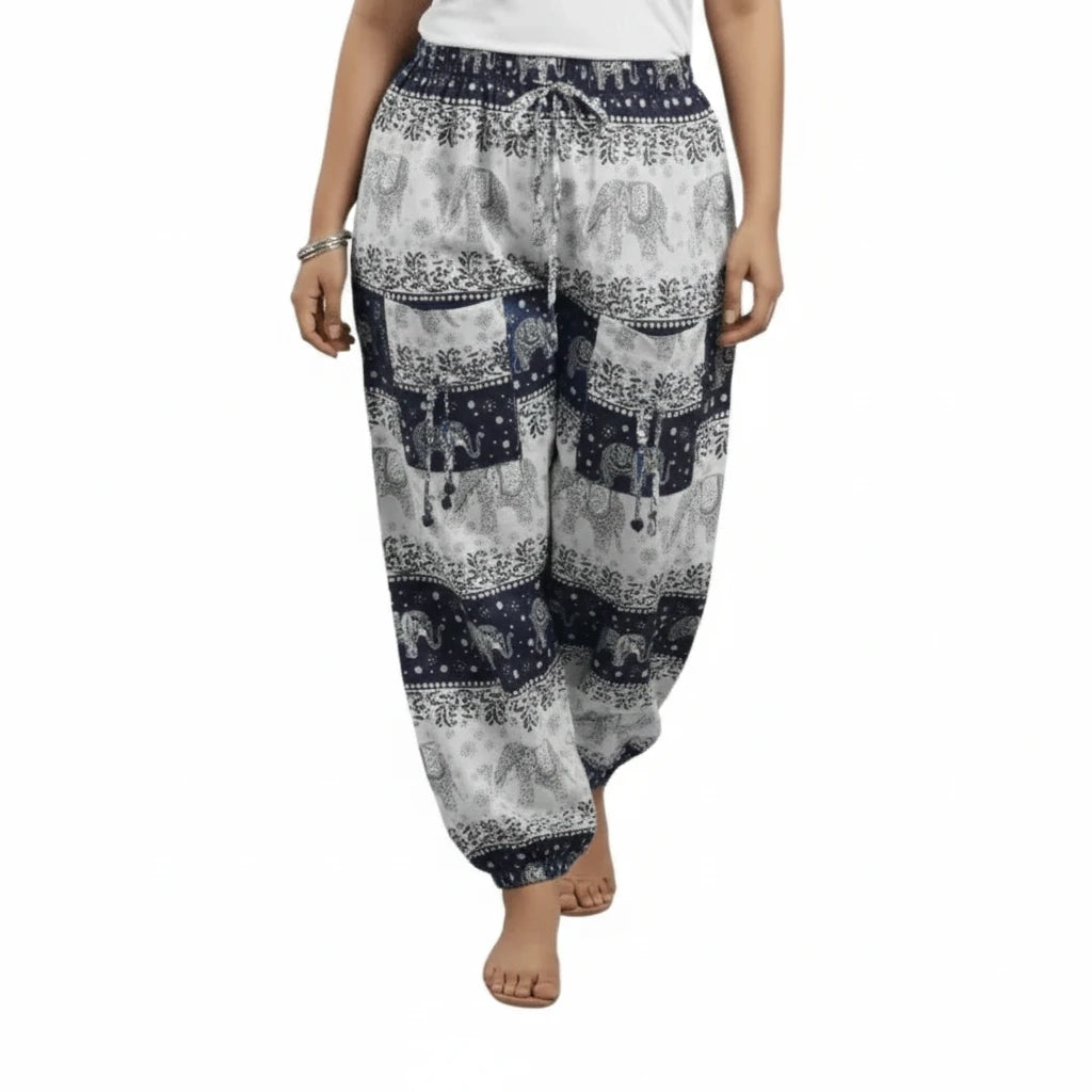 Women’s 100% Cotton Boho-Chic Harem Pants – Pack of 2