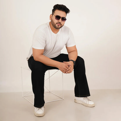 Kagad Mens Plus Size Boot Fit Black Color Denim Jeans - Style Code "KGDJN-406016