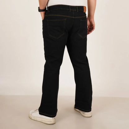 Kagad Mens Plus Size Boot Fit Black Color Denim Jeans - Style Code "KGDJN-406016