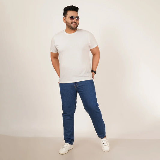 Kagad Mens Plus Size Regular Fit Storm Blue Color Denim Jeans - Style Code "KGDJN-406035