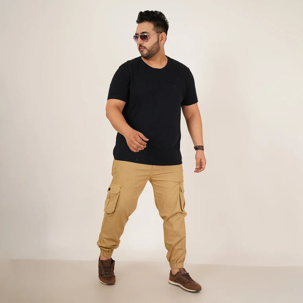 Abfy Zoo Mens Plus Size Loose Fit Rich Cream Color Denim Jogger - Style Code "KGDJGR-406066