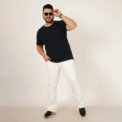 Kagad Mens Plus Size Boot Fit White Color Denim Jeans - Style Code "KGDJN-406017