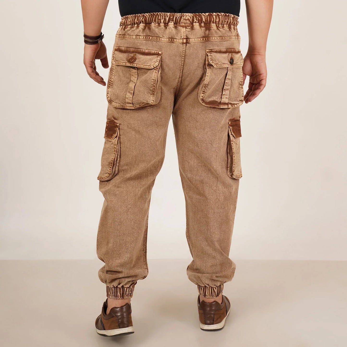 Abfy Zoo Mens Plus Size Loose Fit Rust Color Denim Jogger - Style Code "KGDJGR-406061