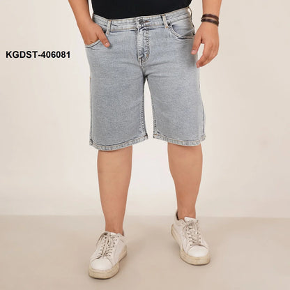 Kagad Mens Plus Size Loose Water Blue Color Denim Short - Style Code "KGDST-406081