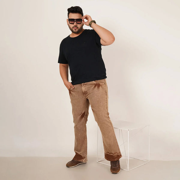 Kagad Mens Plus Size Boot Fit Imitaion Gold Color Denim Jeans - Style Code "KGDJN-406027