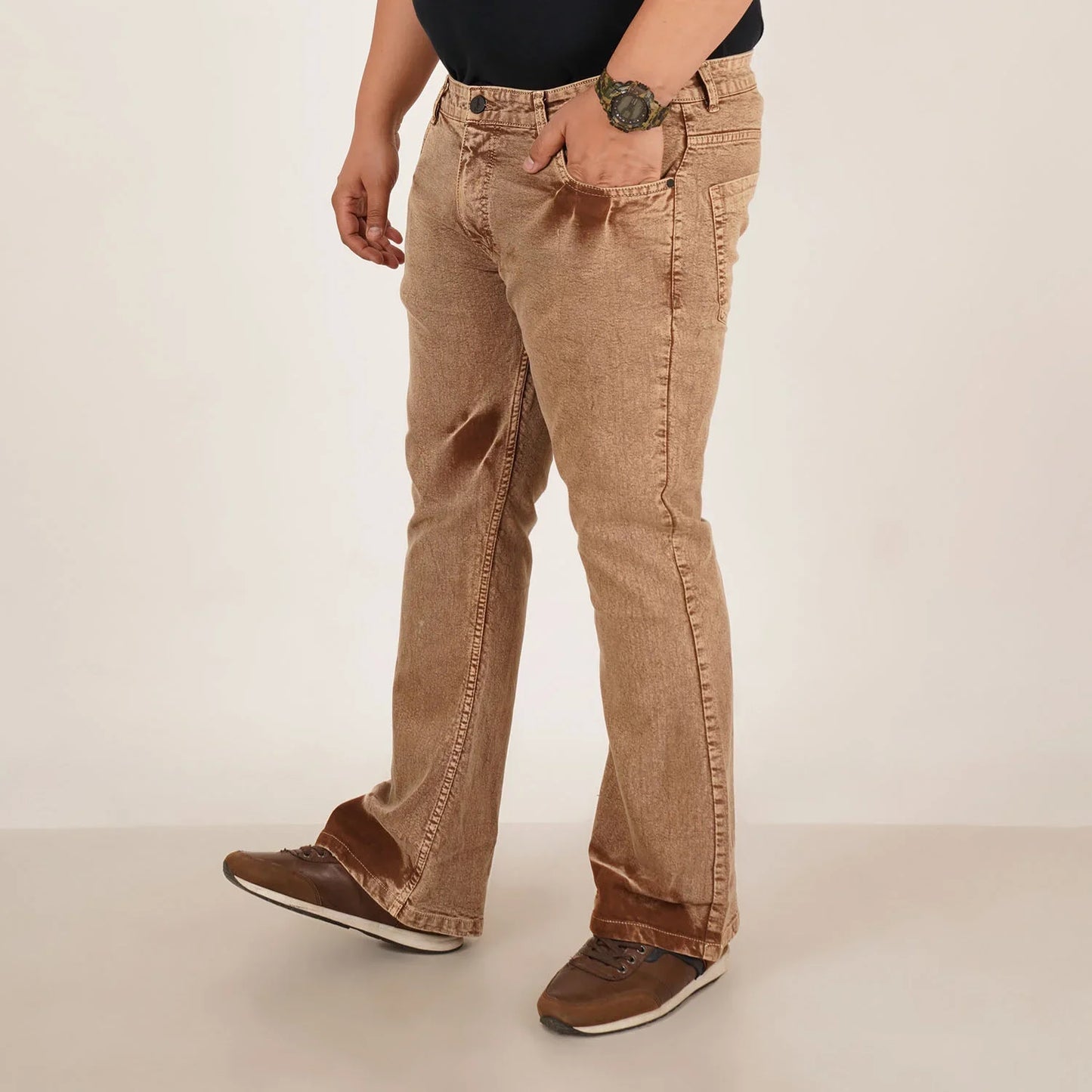 Kagad Mens Plus Size Boot Fit Imitaion Gold Color Denim Jeans - Style Code "KGDJN-406027