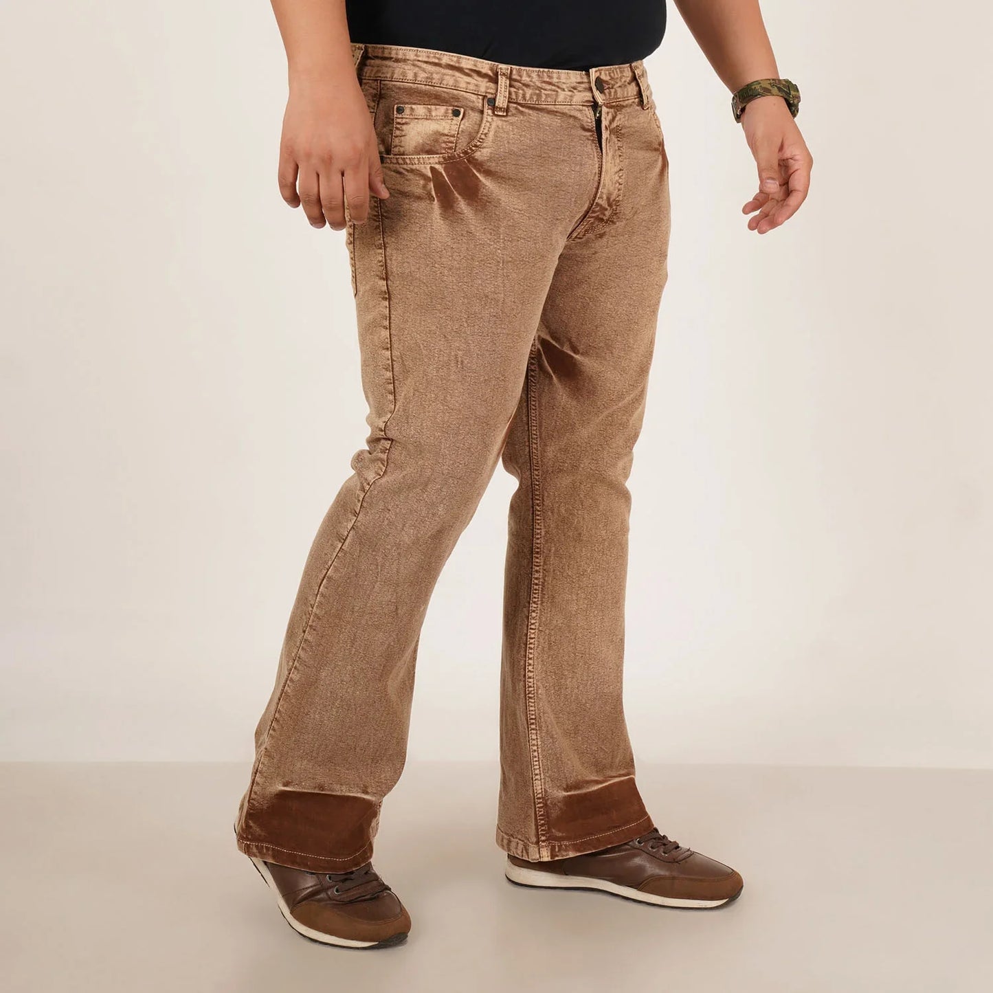 Kagad Mens Plus Size Boot Fit Imitaion Gold Color Denim Jeans - Style Code "KGDJN-406027