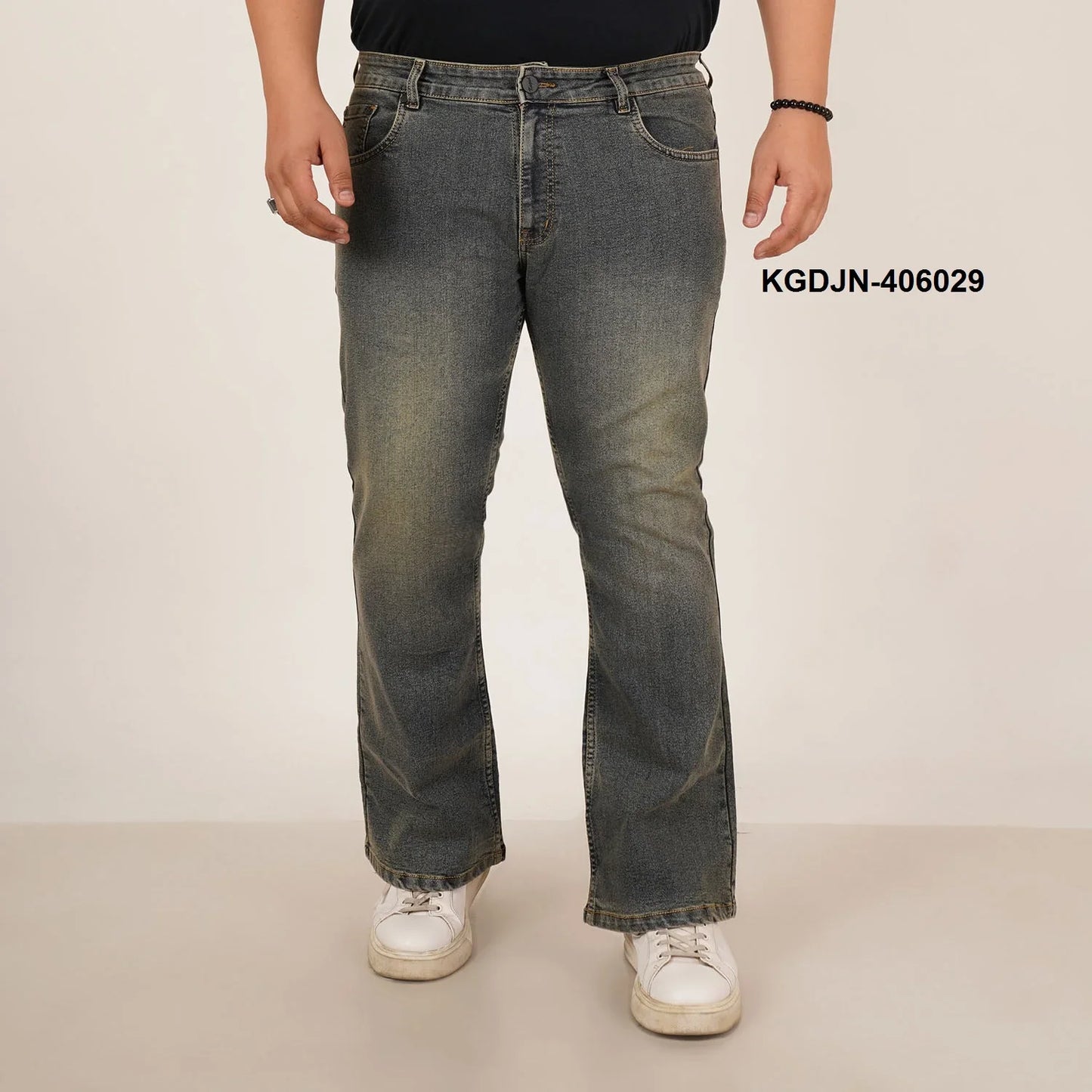 Kagad Mens Plus Size Boot Fit Dark fadded Blue Tint Color Denim Jeans - Style Code "KGDJN-406029