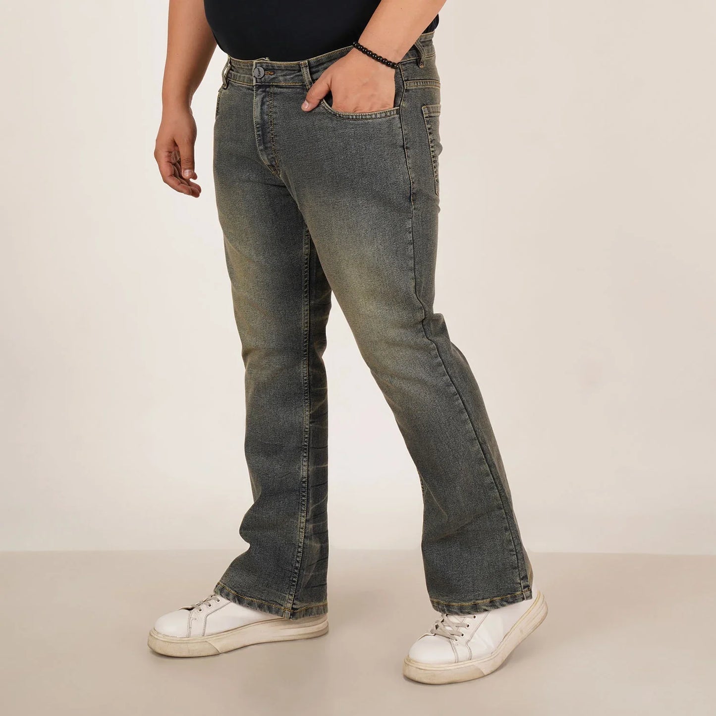 Kagad Mens Plus Size Boot Fit Dark fadded Blue Tint Color Denim Jeans - Style Code "KGDJN-406029