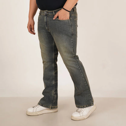 Kagad Mens Plus Size Boot Fit Dark fadded Blue Tint Color Denim Jeans - Style Code "KGDJN-406029