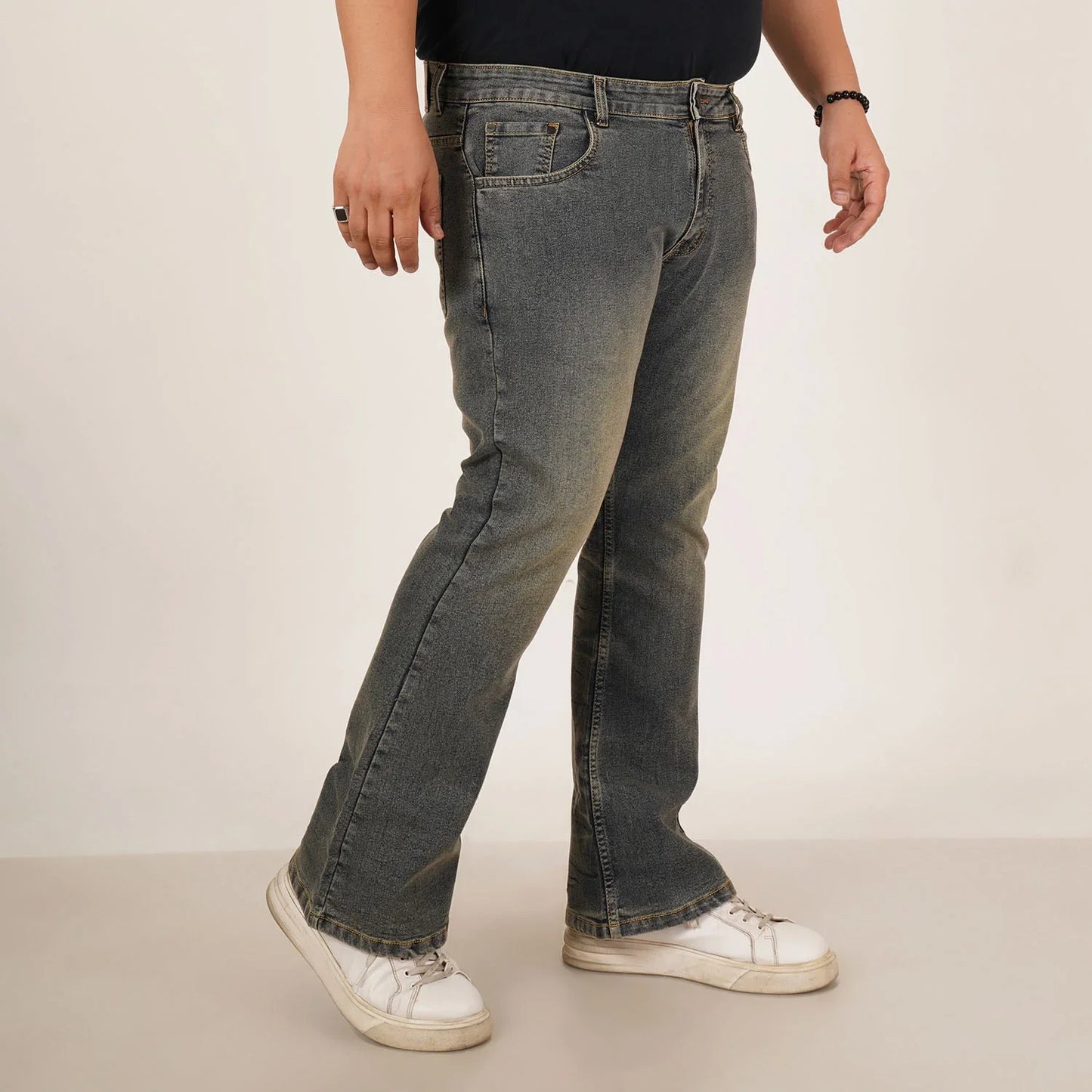 Kagad Mens Plus Size Boot Fit Dark fadded Blue Tint Color Denim Jeans - Style Code "KGDJN-406029