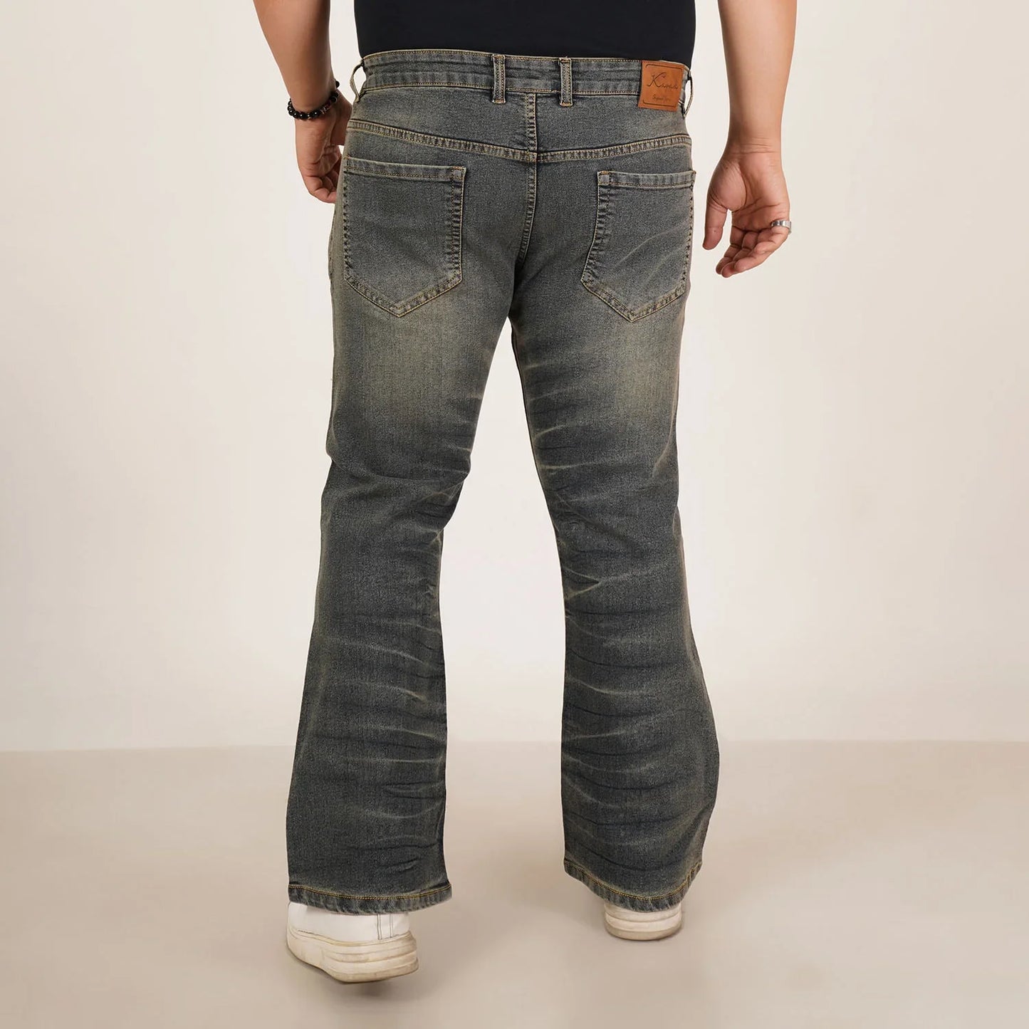 Kagad Mens Plus Size Boot Fit Dark fadded Blue Tint Color Denim Jeans - Style Code "KGDJN-406029