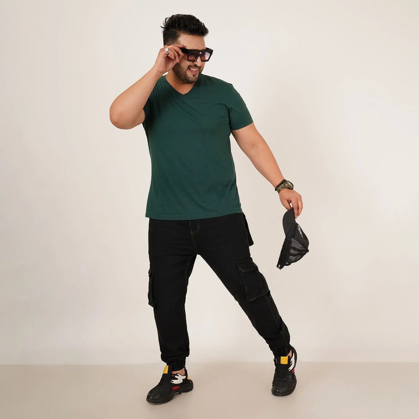 Abfy Zoo Mens Plus Size Loose Fit Black Color Denim Jogger - Style Code "KGDJGR-406053