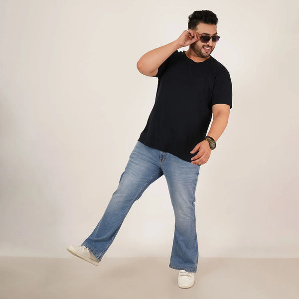 Kagad Mens Plus Size Boot Fit Light Blue Color Denim Jeans - Style Code "KGDJN-406026