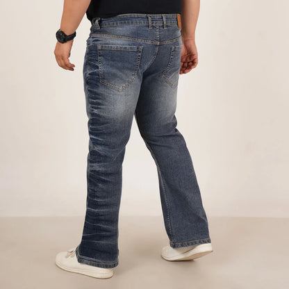 Kagad Mens Plus Size Boot Fit Stone Washed Blue Color Denim Jeans - Style Code "KGDJN-406024