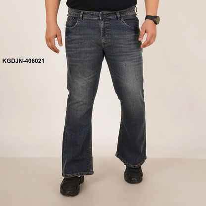 Kagad Mens Plus Size Boot Fit Ocean Blue Tinted Color Denim Jeans - Style Code "KGDJN-406021