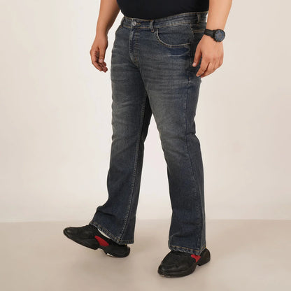 Kagad Mens Plus Size Boot Fit Ocean Blue Tinted Color Denim Jeans - Style Code "KGDJN-406021