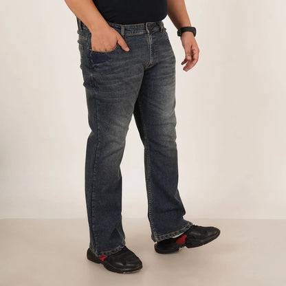 Kagad Mens Plus Size Boot Fit Ocean Blue Tinted Color Denim Jeans - Style Code "KGDJN-406021