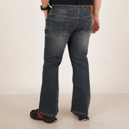 Kagad Mens Plus Size Boot Fit Ocean Blue Tinted Color Denim Jeans - Style Code "KGDJN-406021
