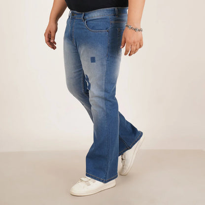 Kagad Mens Plus Size Boot Fit Light Blue Color Denim Jeans - Style Code "KGDJN-406022