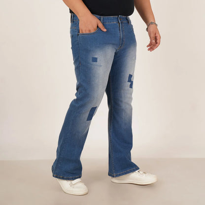 Kagad Mens Plus Size Boot Fit Light Blue Color Denim Jeans - Style Code "KGDJN-406022