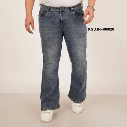 Kagad Mens Plus Size Boot Fit Aged Indigo Blue Color Denim Jeans - Style Code "KGDJN-406020