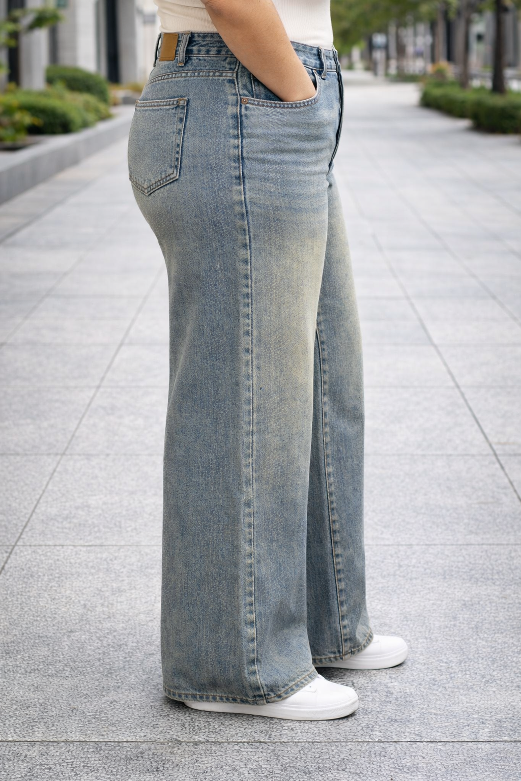 Womens high rise straight loose fit Jeans KGDJNS-404029