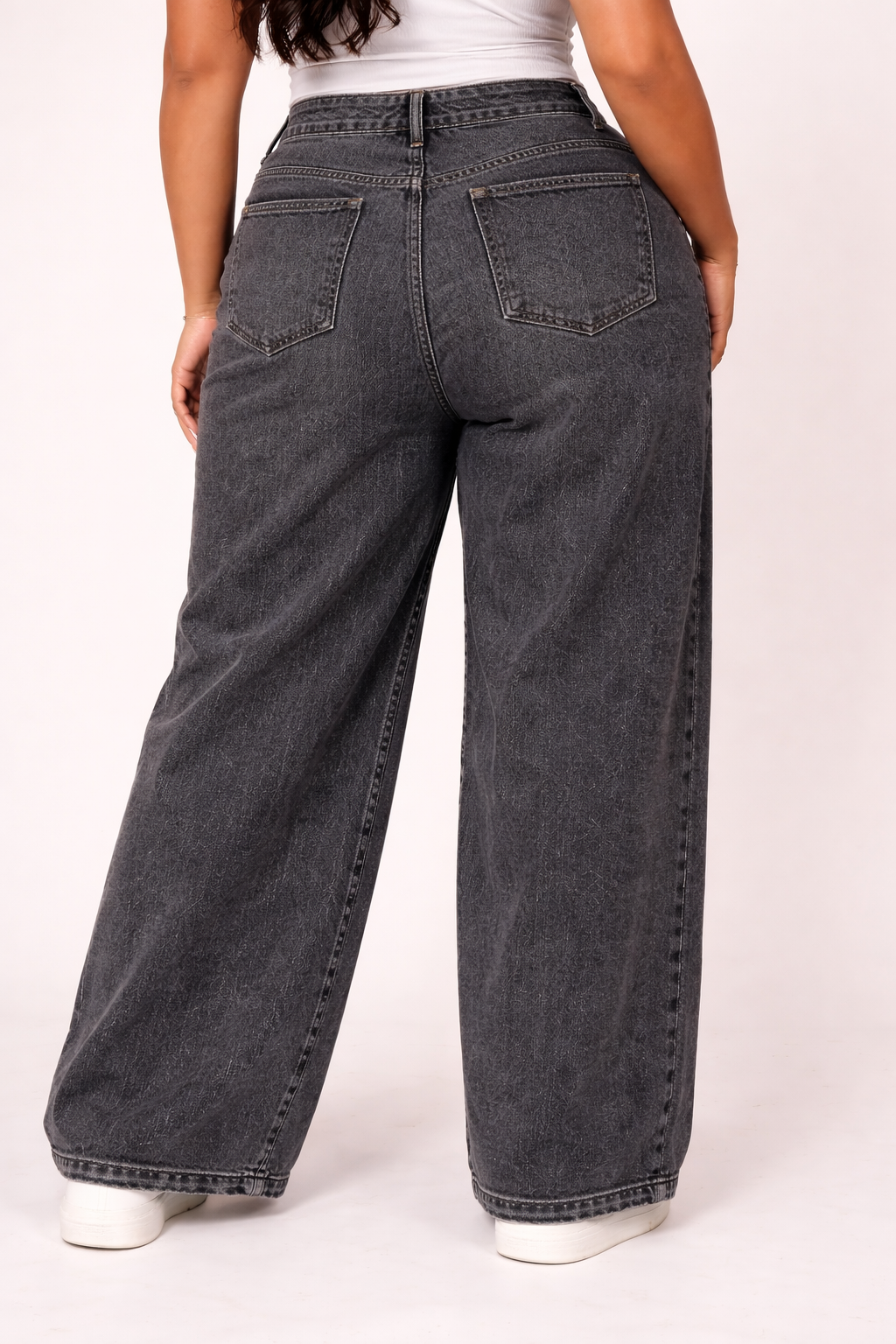 Womens high rise straight loose fit Jeans KGDJNS-404031