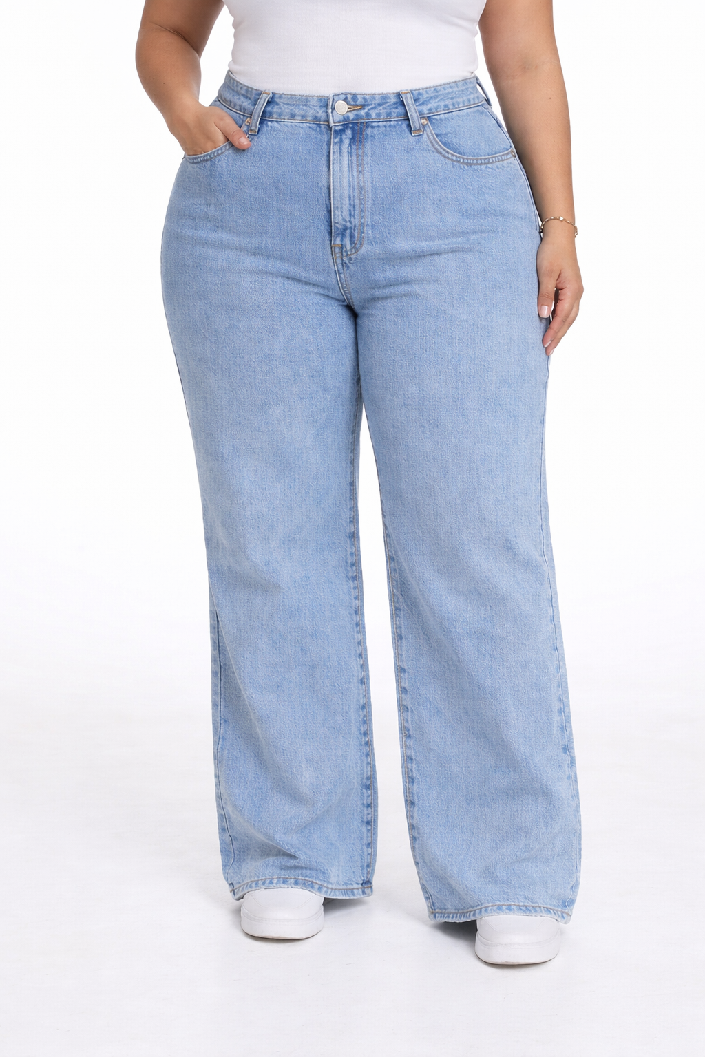 Womens high rise straight loose fit Jeans KGDJNS-404032