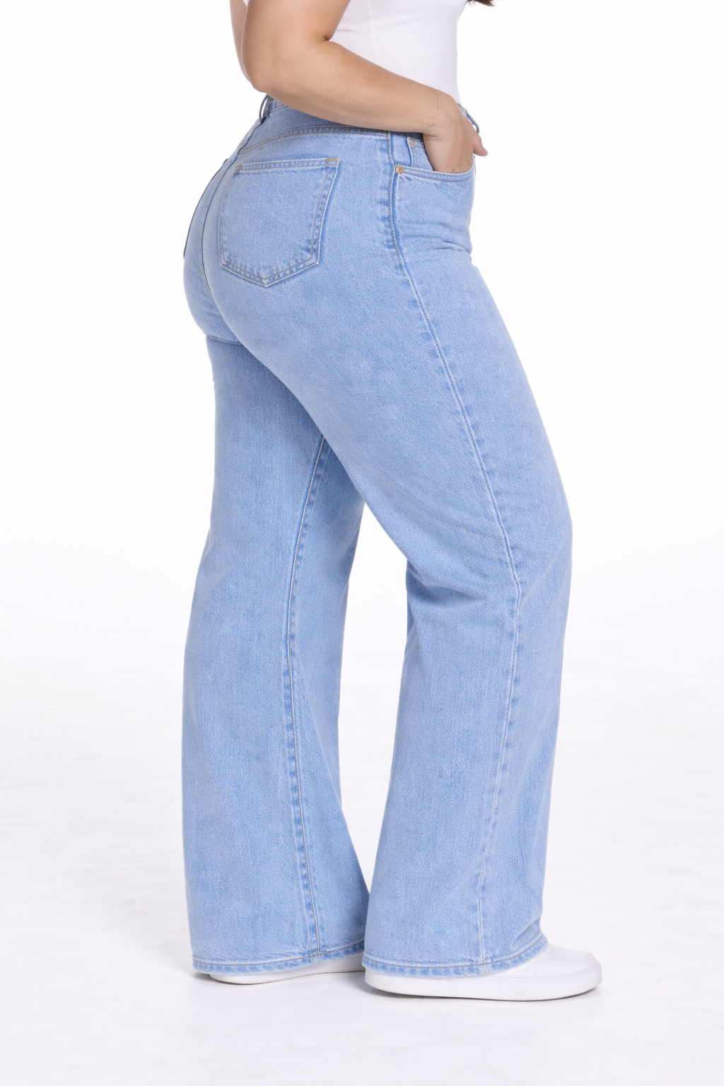 Womens high rise straight loose fit Jeans KGDJNS-404032