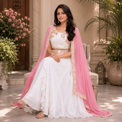 100 ZOO Women’s Cotton Lehenga Choli Set with Dupatta
