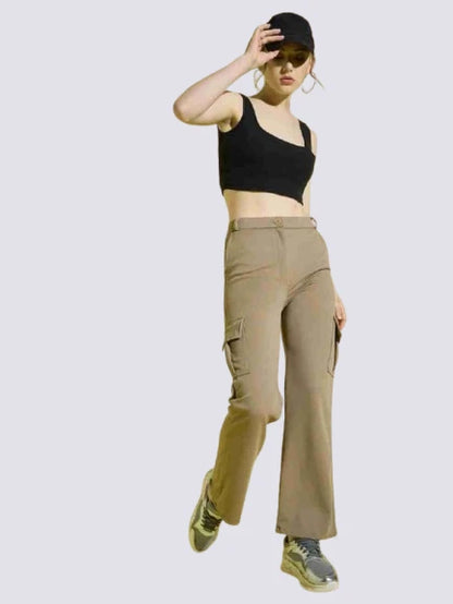Women’s Ultra-Stretch Lycra Cargo Pants – Pack of 2