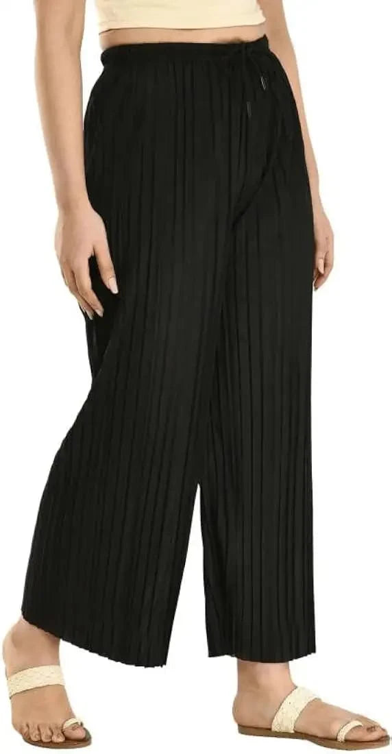 Women’s Premium Lycra Pleated Palazzo Pants – Pack of 2
