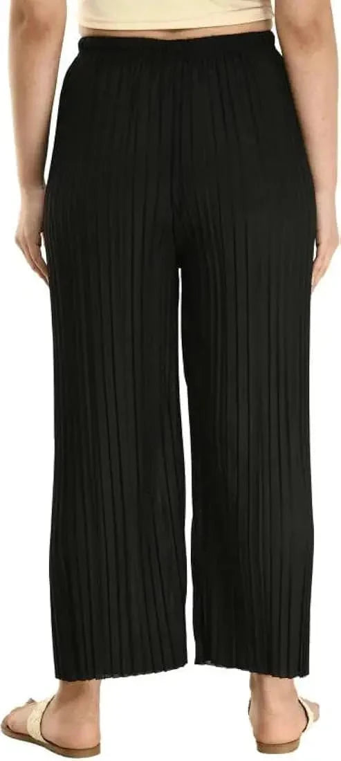 Women’s Premium Lycra Pleated Palazzo Pants – Pack of 2